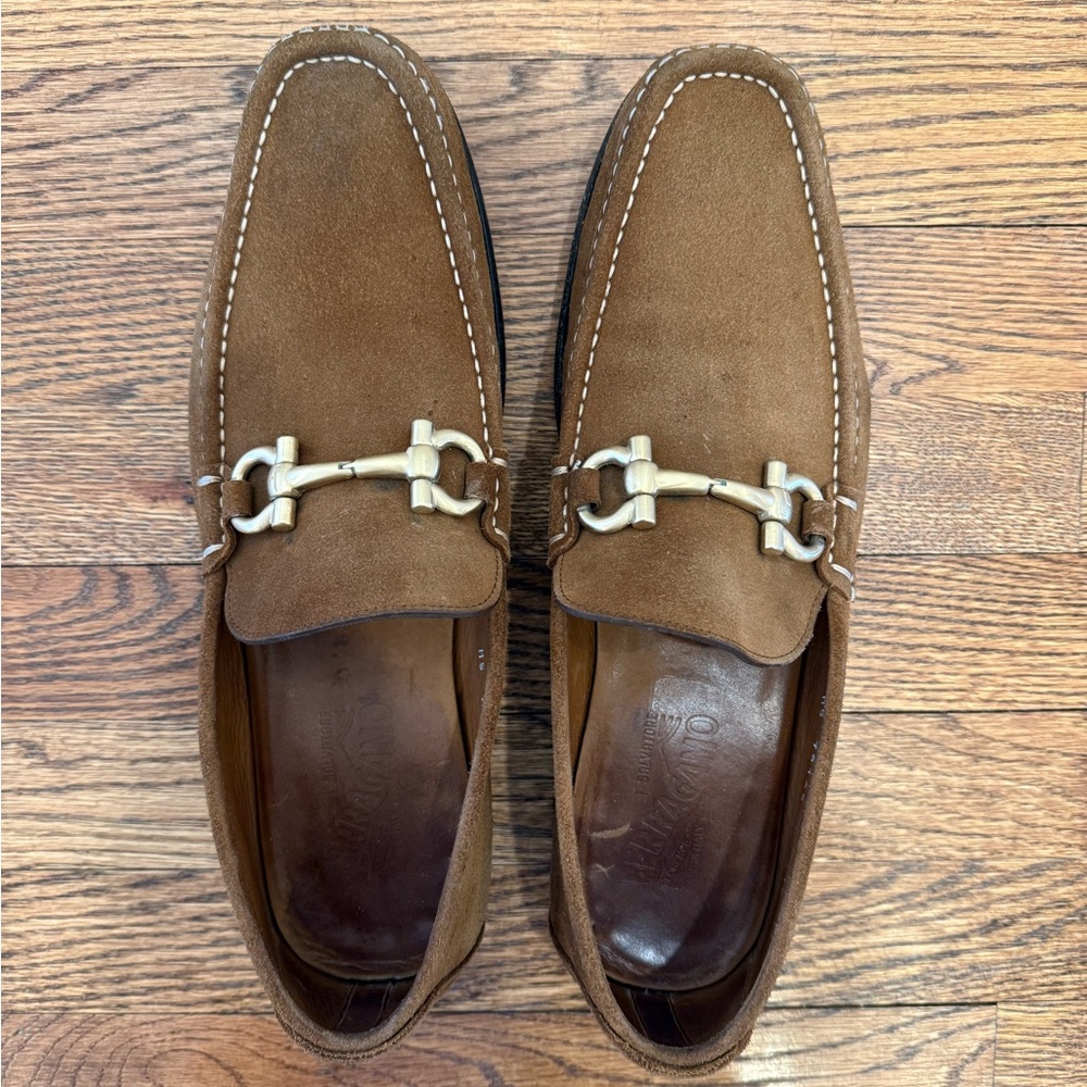 Salvatore Ferragamo Men's Brown Suede Loafers